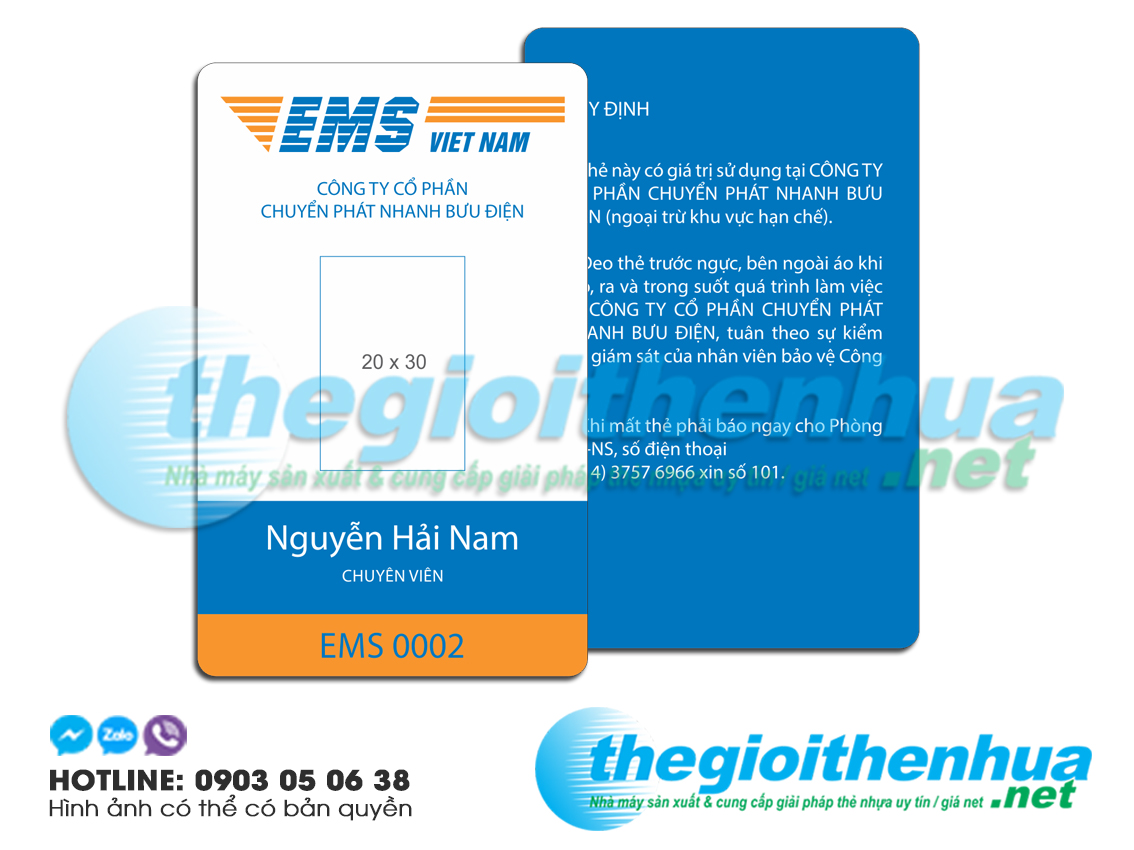 Mẫu thẻ nhân viên Công ty CP Chuyển Phát Nhanh Bưu Điện