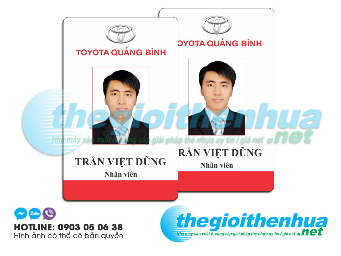 In thẻ nhân viên cho Toyota Quảng Bình