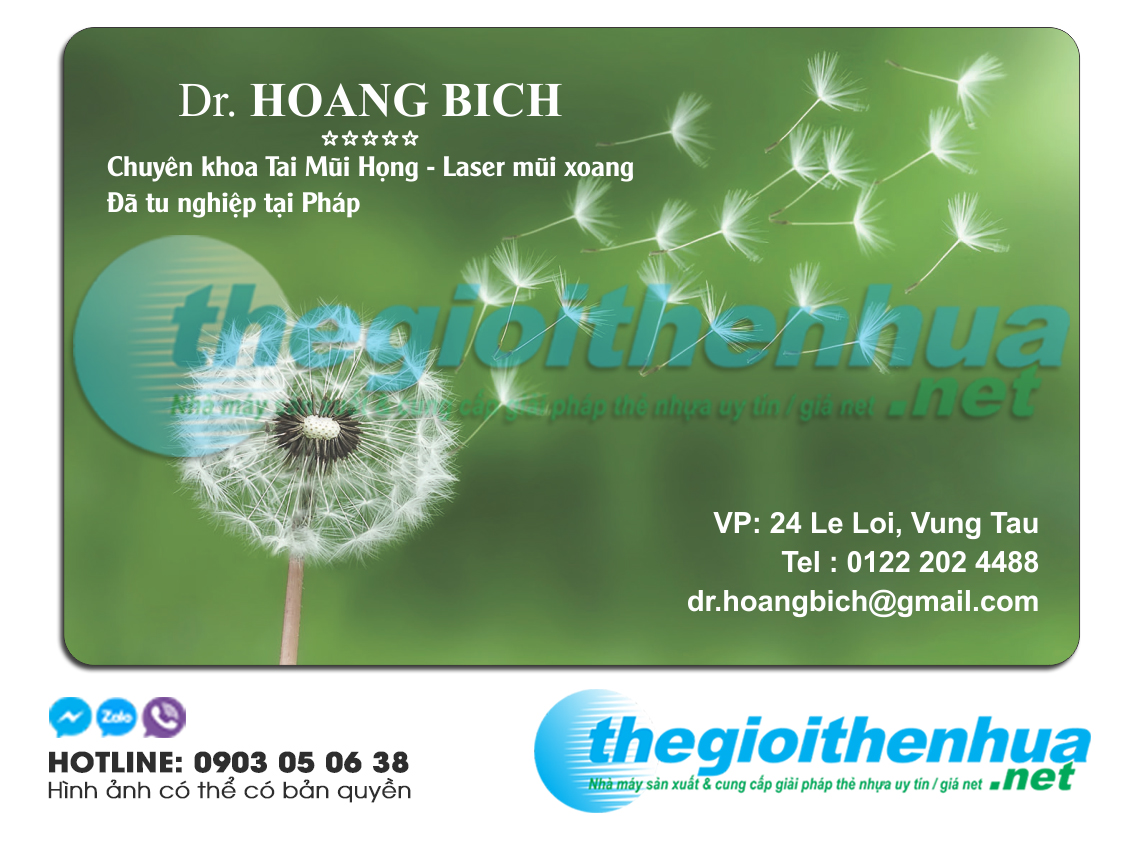 In name card nhựa cho Dr. Hoang Bich