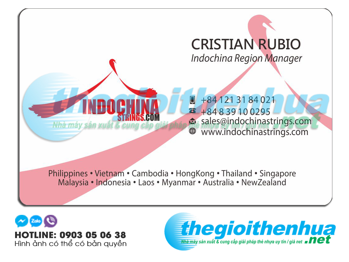 In name card nhựa trong cho công ty Indochina