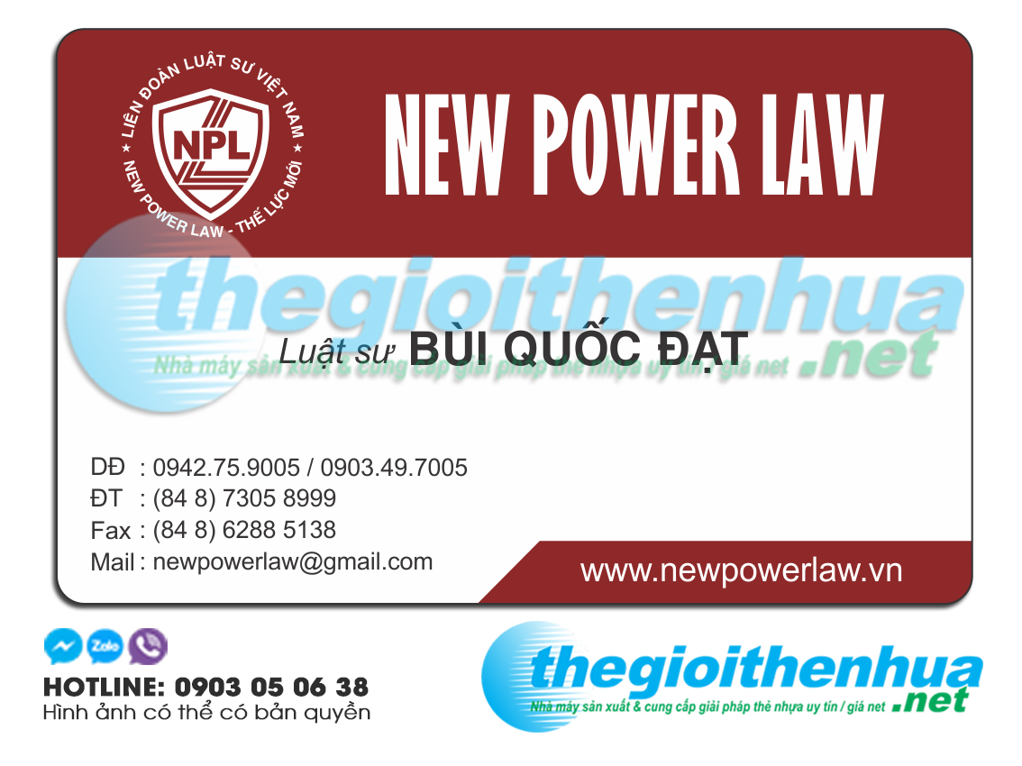 In name card trong suốt cho New Power Law