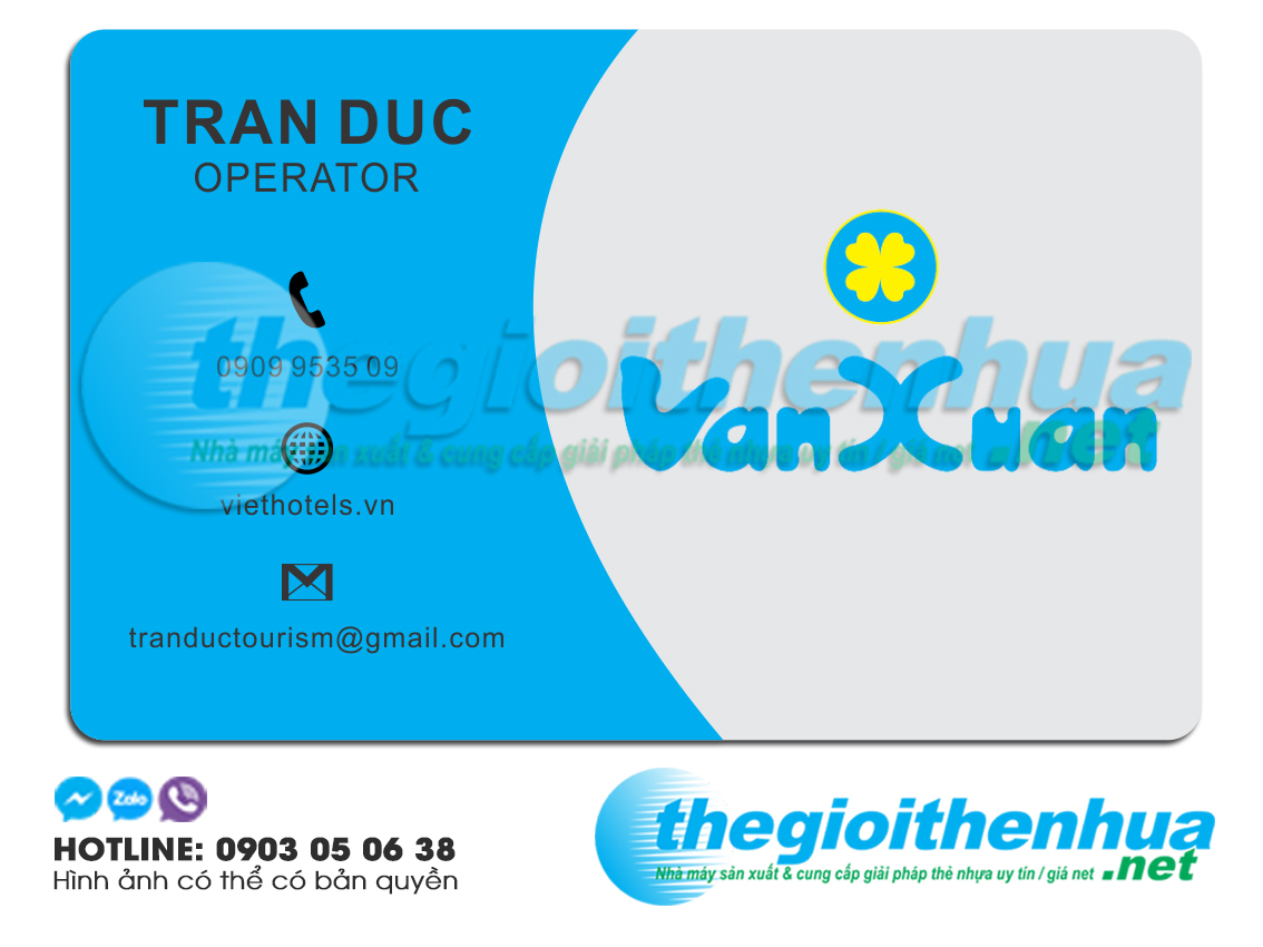 In name card trong suốt cho Tran Duc Operator