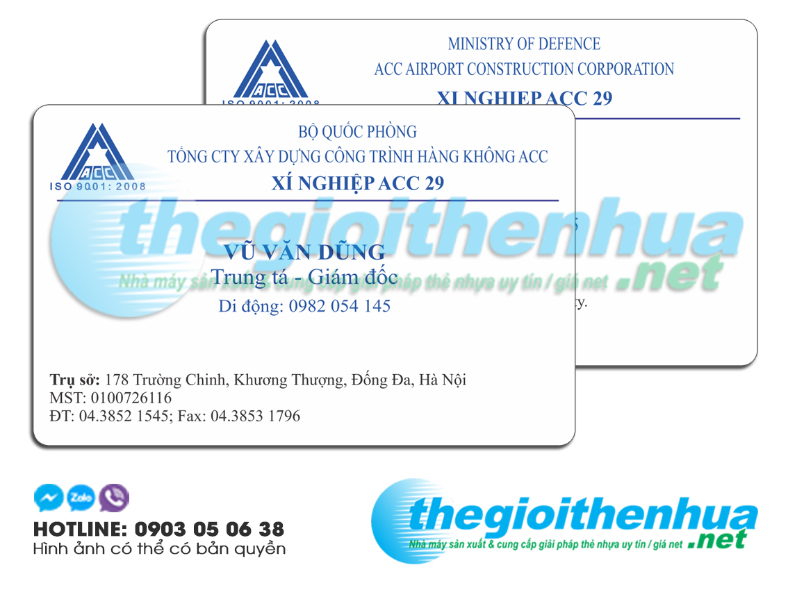 In name card nhựa cho Xí nghiệp ACC 29