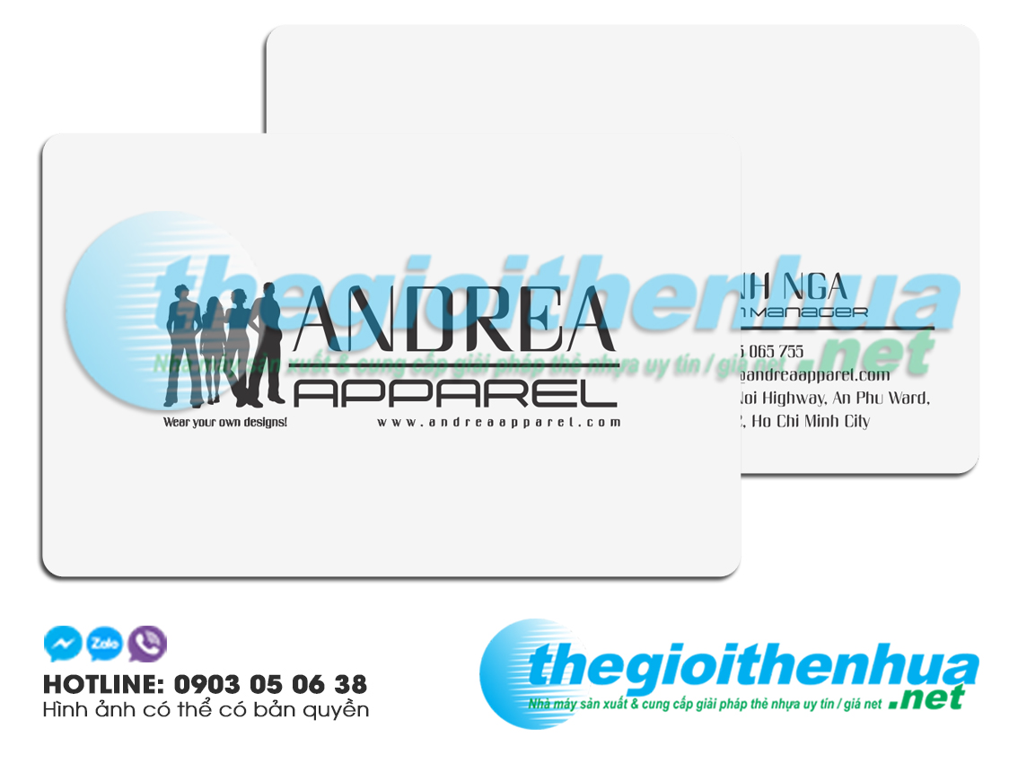 In name card nhựa cho ANDREA APPAREL