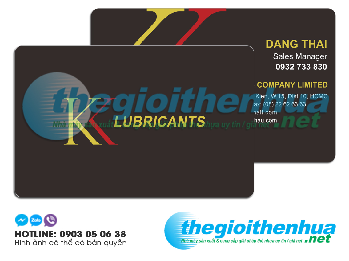 In name card nhựa cho KK Lubricants