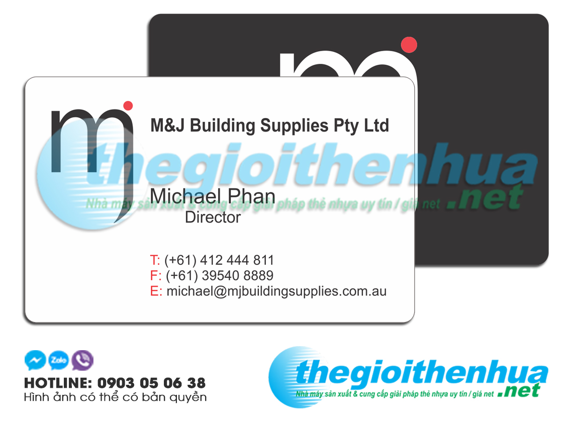 In name card nhựa cho công ty M & J