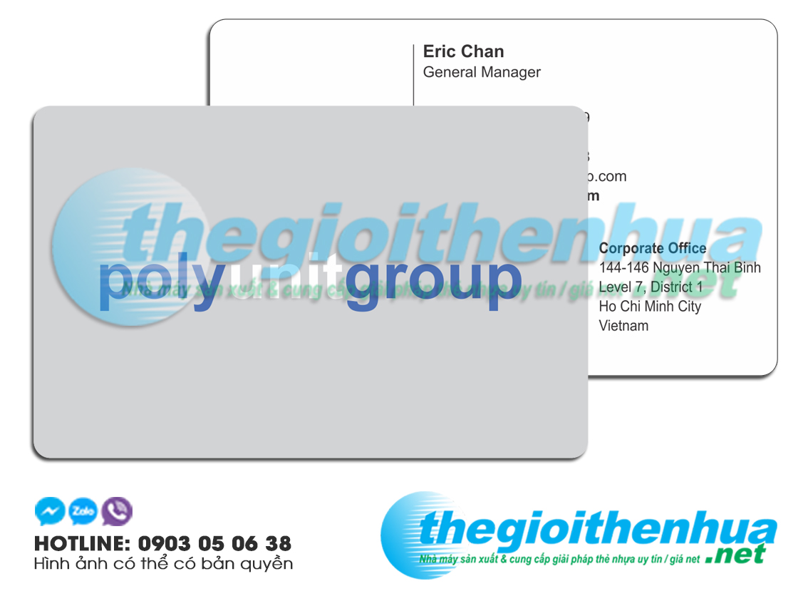 In name card nhựa cho Poly Unit Group