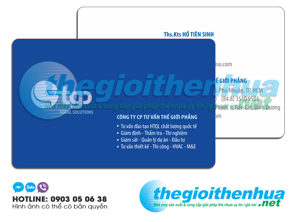 In name card nhựa cho công ty Thế Giới Phẳng