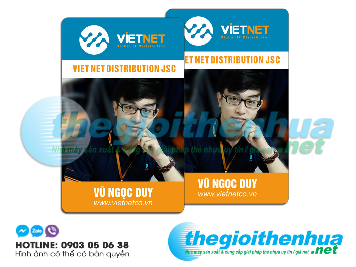 In thẻ nhân viên cho công ty Viet Net