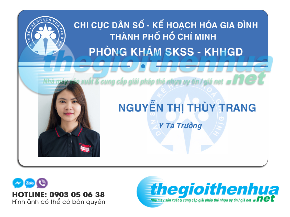 In thẻ nhân viên cho phòng khám SKSS- KHHGD