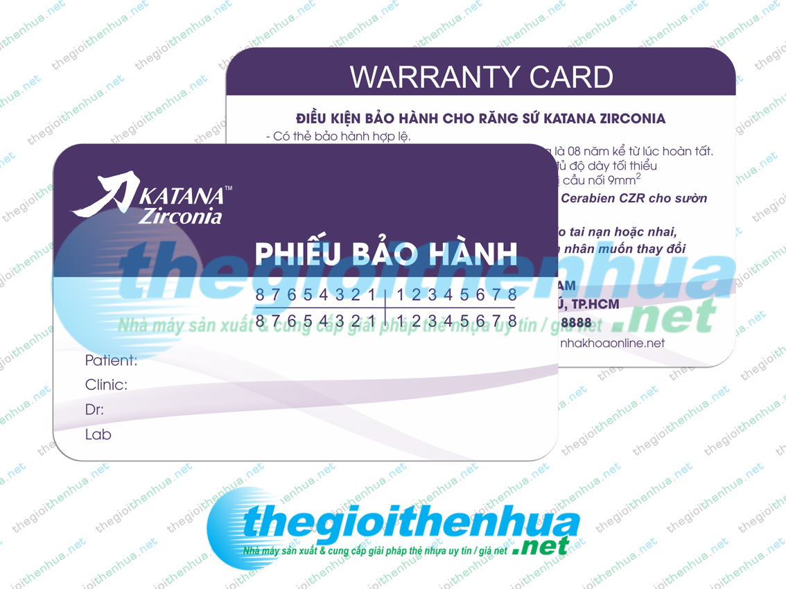 In thẻ bảo hành cho công ty Katana