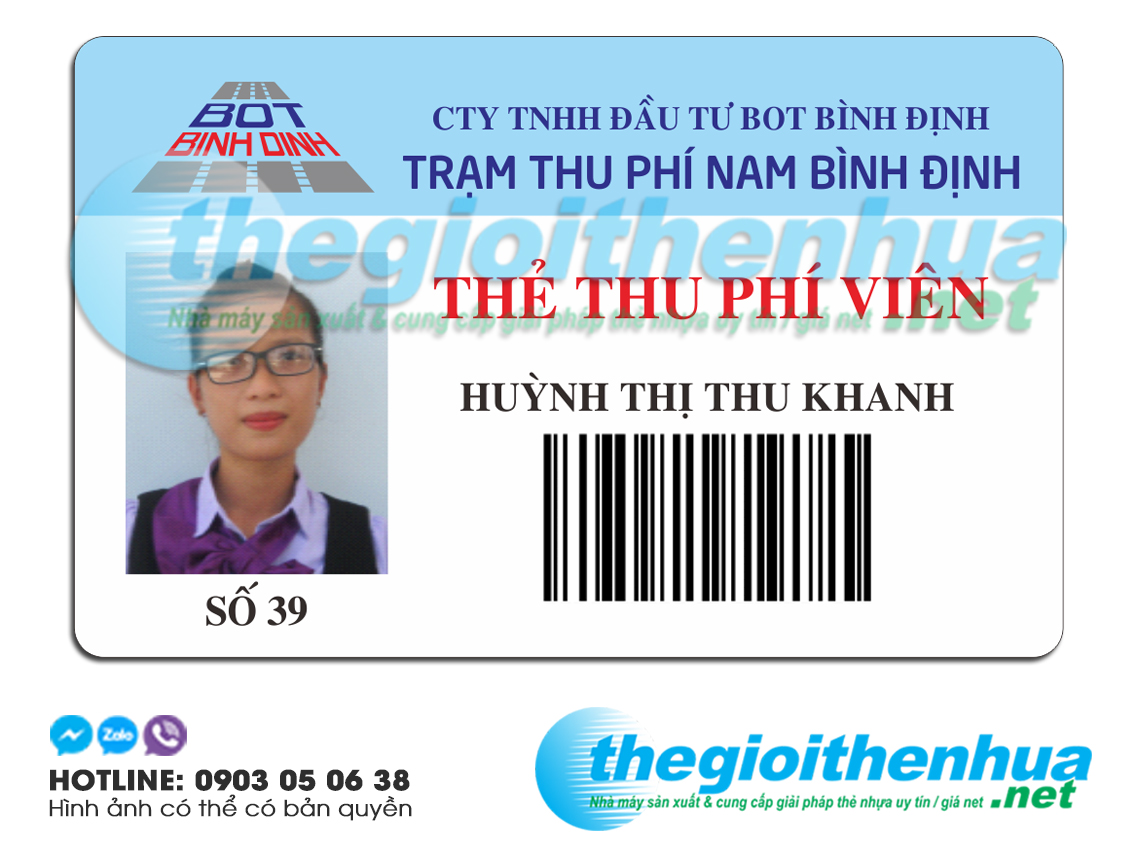 In thẻ thu phí viên cho Trạm thu phí Nam Bình Định
