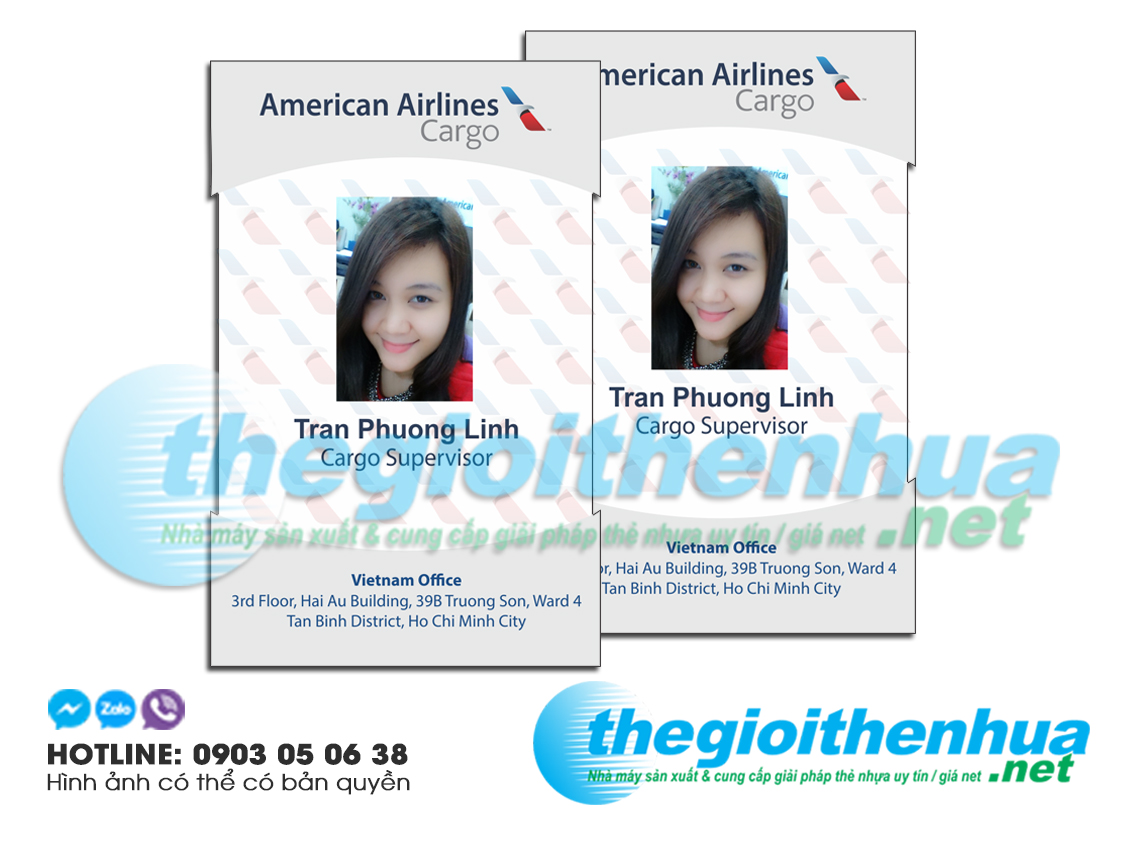 In thẻ nhân viên cho American Airlines