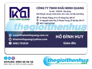 In name card giám đốc công ty Khải Minh Quang 