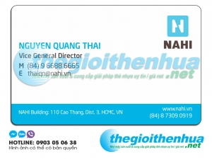 In name card trong suốt cho công ty NaHi