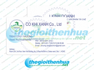 In member card cho công ty TNHH Cơ Khí Xanh